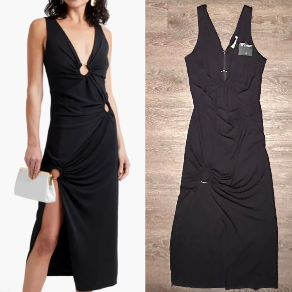 NICHOLAS
NICHOLAS MADDY
MIDI DRESS Black size 4 bodycon - Picture 9 of 10